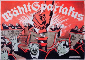 Votez Spartacus, pôster eleitoral da Liga Spartacist, 1918