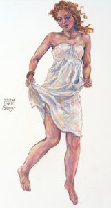 Retrato de mulher, despertando na primavera