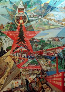 Painel de agitação de Karelia e Murmansk, 1926.