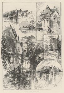 Esboços rambling, casas Moated