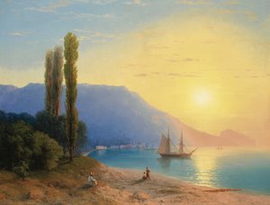 Pôr do sol sobre Yalta