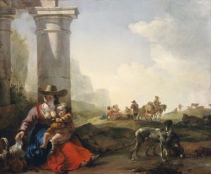 Camponeses italianos entre ruínas, c.164950