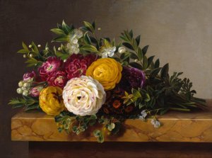 JL Jensen, buquê de flores em mármore