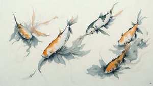 pintura a tinta: Carpa koi_01