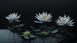 pintura a tinta: waterlili-black_04