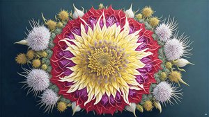 mandala: Cardo com elementos de flor_01