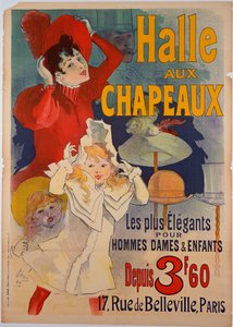 Propaganda de cartaz "Salão dos Chapéus", c.1892