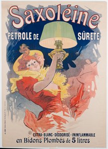 Cartaz publicitário "Saxoleine", óleo da lâmpada de segurança, 1901