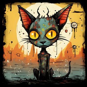 Desenho animado Esfinge caprichosa Gato 3