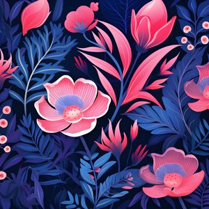 um ramo de flores cor-de-rosa e azul 4