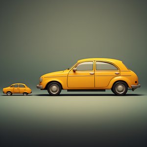 um carro grande e um carro pequeno 3