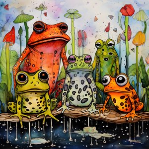 Pintura de página inteira a aguarela e tinta da China de Froeschen 2