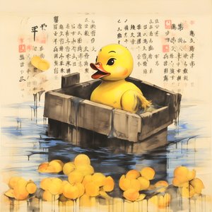 trendiges gummiente werbeplakat - o amarelo 4