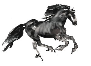 Galope, 2015, (tinta e aquarela sobre papel)