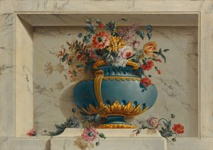 Vaso de flores em um nicho.
