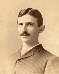 Retrato de Nikola Tesla c.1885