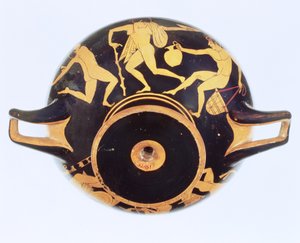 Kylix ático de figuras vermelhas, 500-480 aC (cerâmica)