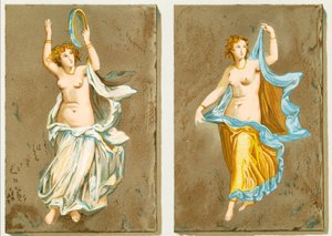 Meninas dançando de uma pintura de Pompeia