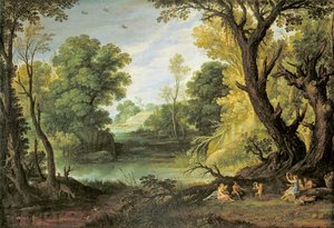 Paisagem com ninfas e sátiros, 1623