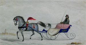 Trenó puxado a cavalo (detalhe digital)