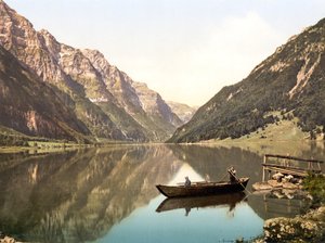 Klöntalersee, Glarus, Suíça, pub. c.1900