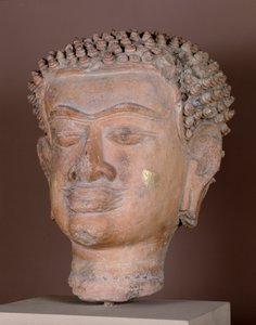 Cabeça de Buda, Reino Haripunjaya (terracota)