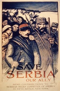 "Salve a Sérvia, nosso aliado", pôster, 1915