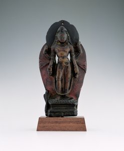 Jatamukuta Lokesvara, 11-12 século (madeira e pigmento)