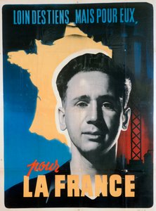 Cartaz de trabalho voluntário francês, c1942-1944