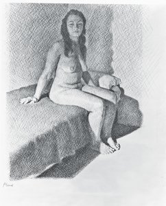 Nu Sentado, c.1968-74 (lápis no papel)