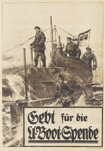 Dê à doação submarina. Poster, 1917