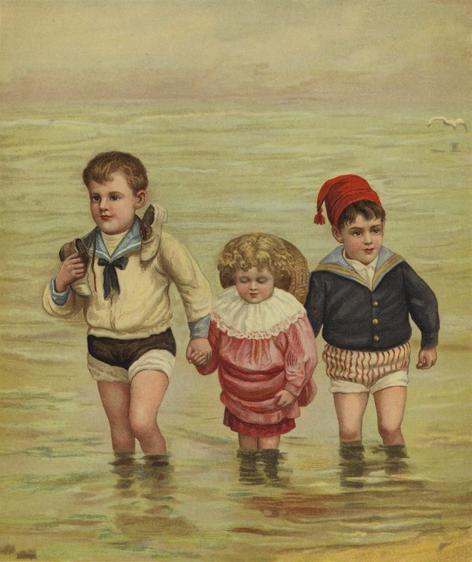 Crianças, remar, praia de English School