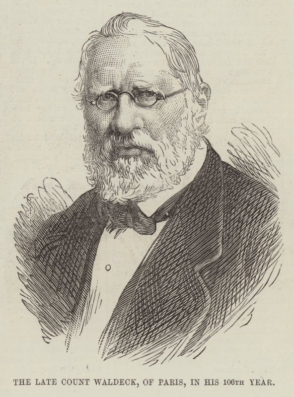 O falecido conde Waldeck, de Paris, no seu 106º ano de English School