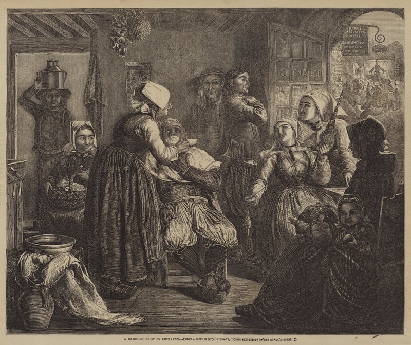 Uma barbearia na Bretanha de Abraham Solomon