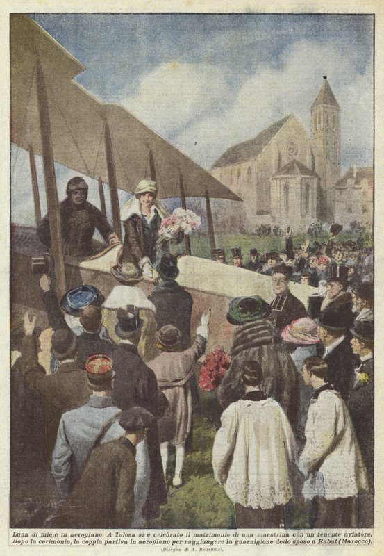 Lua de minas no avião de Achille Beltrame