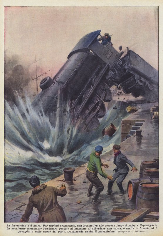 A locomotiva no mar de Achille Beltrame
