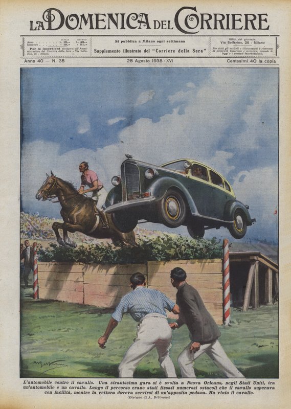 O carro contra o cavalo de Achille Beltrame