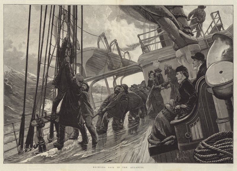 Içando a vela no Atlântico de Alfred Edward Emslie