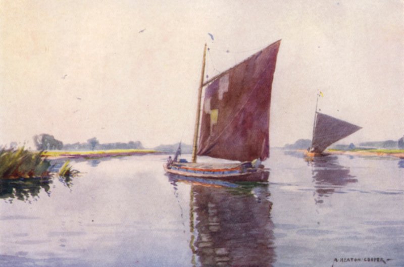 Wherries no Waveney, Suffolk de Alfred Heaton Cooper