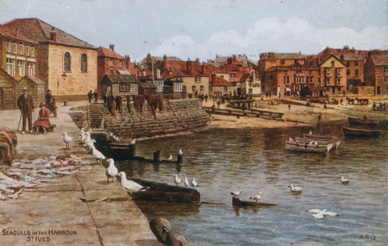 Gaivotas no porto, St Ives de Alfred Robert Quinton