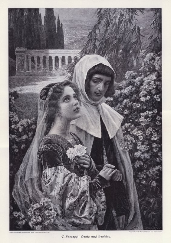 Dante e Beatrice (gravura) de Cesare Saccaggi