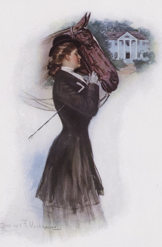 Mulher, cavalo de Clarence F. Underwood