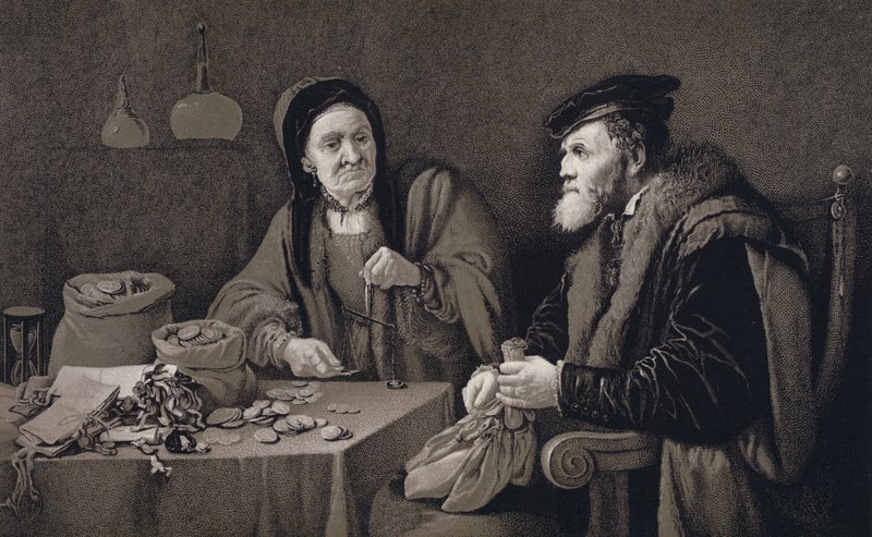 Os Misers de David Teniers the Younger
