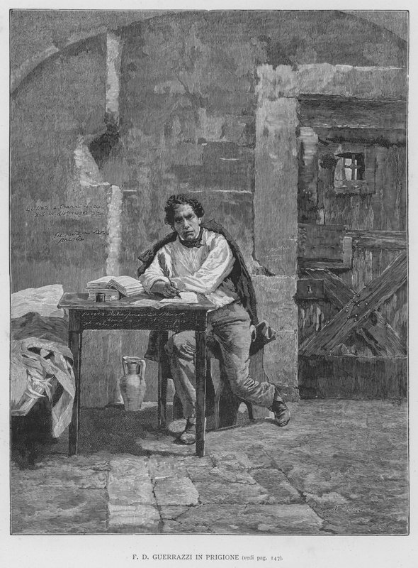F D Guerrazzi Na Prisão (gravura) de Edouardo Matania
