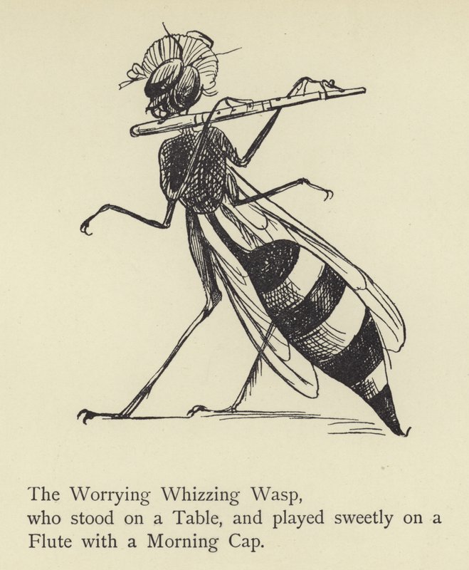 A vespa zumbindo preocupando-se de Edward Lear
