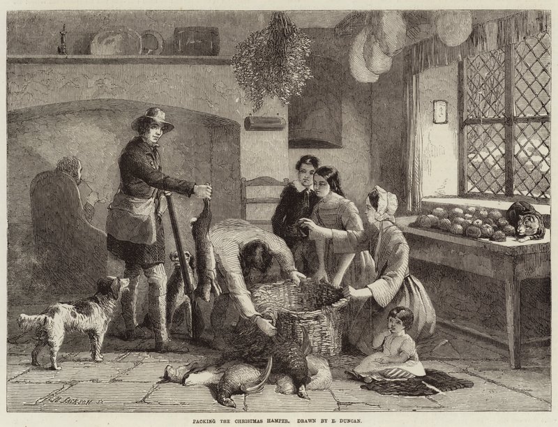 Embalando o cabaz de Natal de Edward Duncan