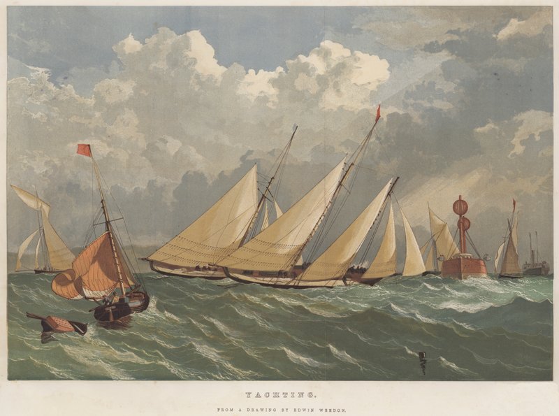 Yachting (cromolitho) de Edwin Weedon