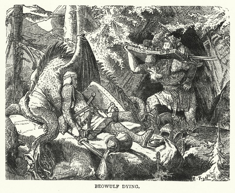 Morte do Beowulf (gravura) de English School