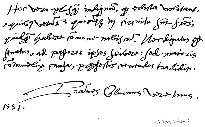 Calvin, (John) de English School