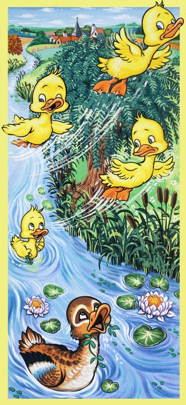 Pato e patinhos voando de English School